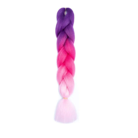 24Inch Synthetic Ombre Rainbow Mixed Colors Long Straight Box Jumbo Braids Hairpiece Crochet Hair for Women