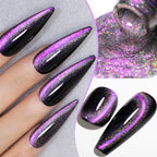 PUENTE 7.5ML Sparkling Pinkish Purple Laser Cat Magnetic Gel Nail Polish Holographic Rainbow Effect Soak Off UV Nail Art Varnish