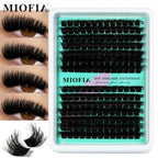 MIOFIA Wispy Thick Lashes Cluster 50D 80D 100D 150D Natural Fluffy False Eyelash Extension Cat Eye Lashes Mixed Tray Makeup