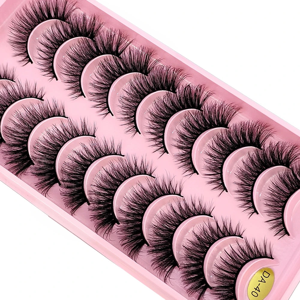10 pairs of Russian striped eyelashes fluffy artificial mink eyelashes 3D fake eyelashes Russian curly eyelashes fake eyelashes