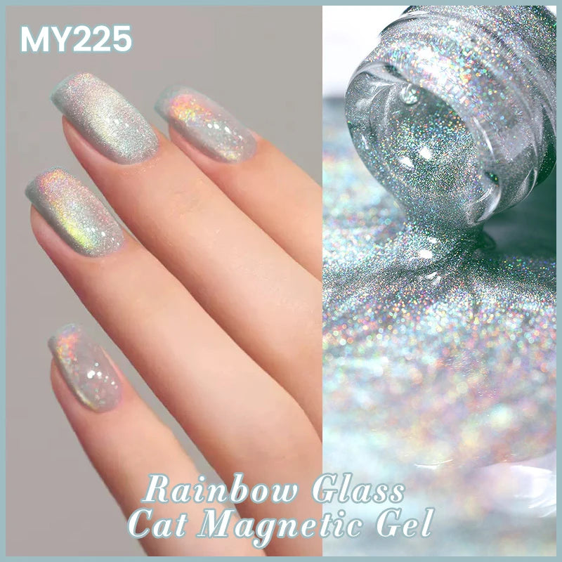 BORN PRETTY 10ml Dark Red Cat Magnetic Gel Nail Polish for Winter Nails DIY Jelly Glass Silver-Light Varnis Semi Permanent
