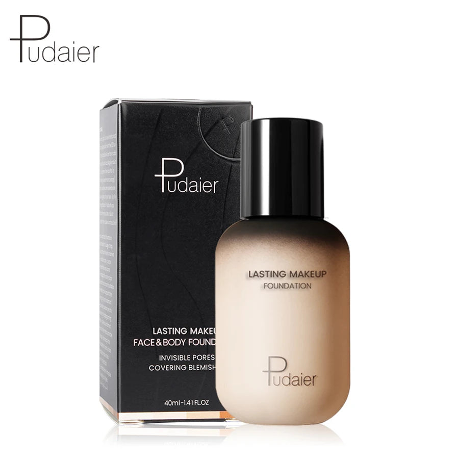 40ML Face Liquid Foundation Full Concealer Makeup Waterproof Base Brighten Whitening Cover Dark Circle Matte Foundation Cosmetic
