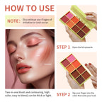 8-Color Blusher Cream Plate Highlighter Palette Face Blush Cosmetics Long Lasting Waterproof Concealer Natural Look Matte Makeup