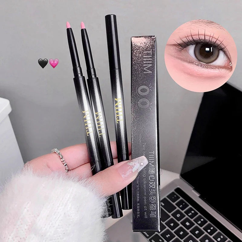 Ultra-fine Gel Eyeliner Pencil Pink Apricot Under Eye Liner Pen Waterproof Matte Aegyosal Lying Silkworm Quick Drying Eye Makeup