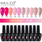 NAILCO 15ml 10pcs/Set Nude Colors Gel Nail Polish UV Gel Nail Polish Pink Nail Lakiery Esmalte Top Base Nail Art Design Vernis