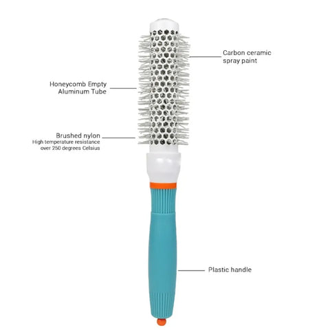 Professional Salon Hair Styling Brush Round Barrel Curly Hair Comb Hairderssing Comb Wet and Dry Dual Use Hairbrush Roller Tools