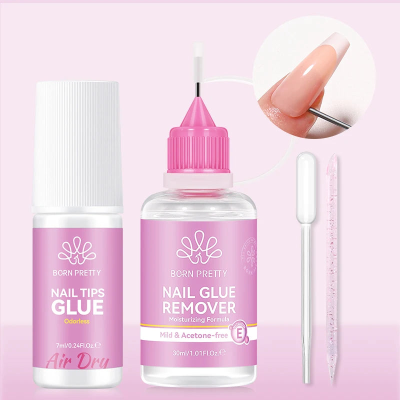 BORN PRETTY 30ml Pinpoint Nail Glue Remover Gel Polish For Press On Nail Quick Dry Gentle Easy To Soften Nail Tips Remover Tool