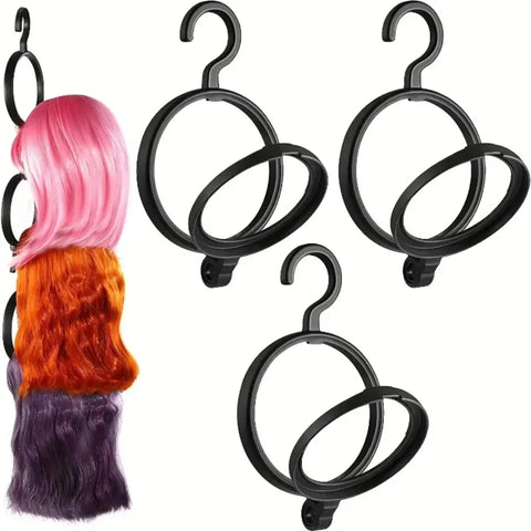 5pcs Hanging Wig Stand, Round Multi-Function, Foldable Wig Stand, Portable Wig Stand for Multiple Wigs And Hats, Space Saving