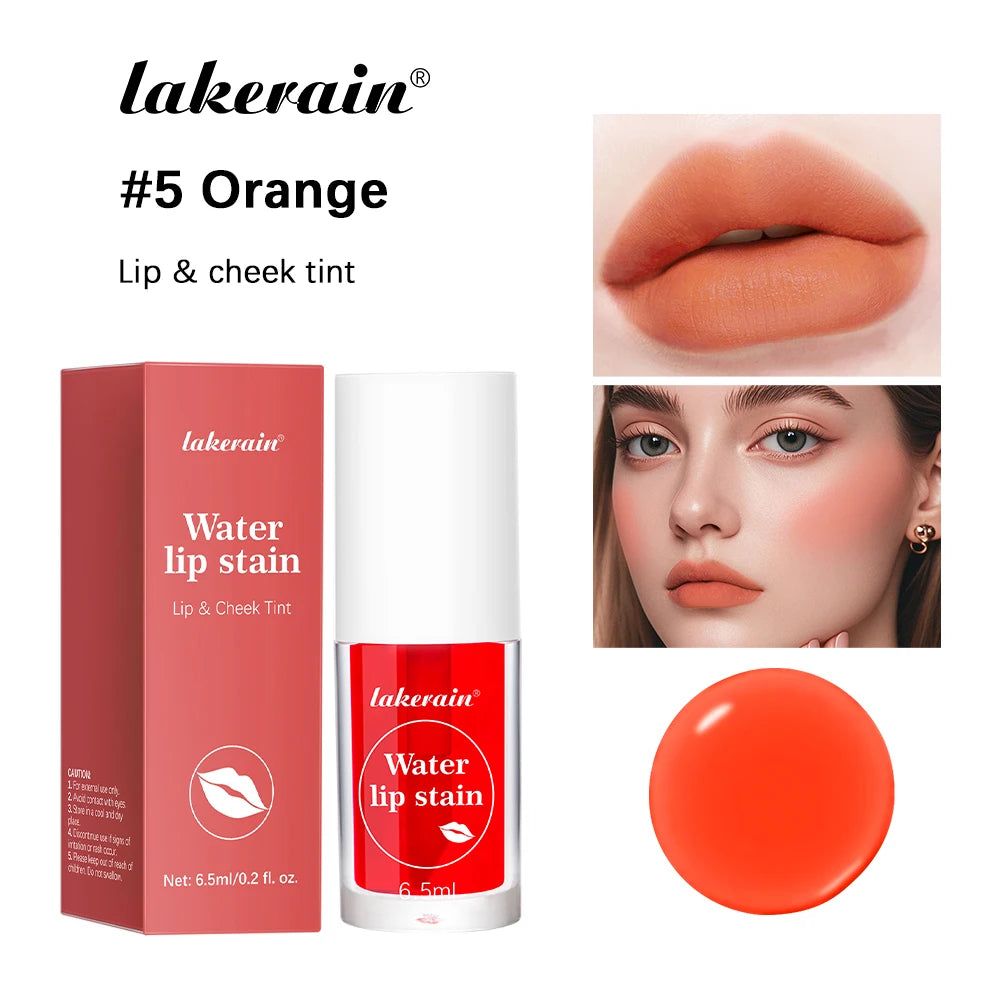 6Colors Water Lip Stain Moisturizing Lip Glaze Long Lasting Lip Ink Face Lip Dual Purpose Waterproof Liquid Cosmetic Makeup