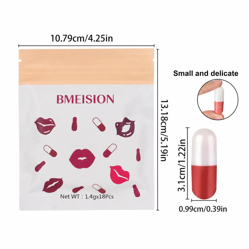18-Piece Mini Lipstick Set, Matte + Lip Gloss Combination, Capsule Lipstick, Lip Plumping, Waterproof Lip Liner, Long-Lasting and Non-Fading, Portable Travel Style