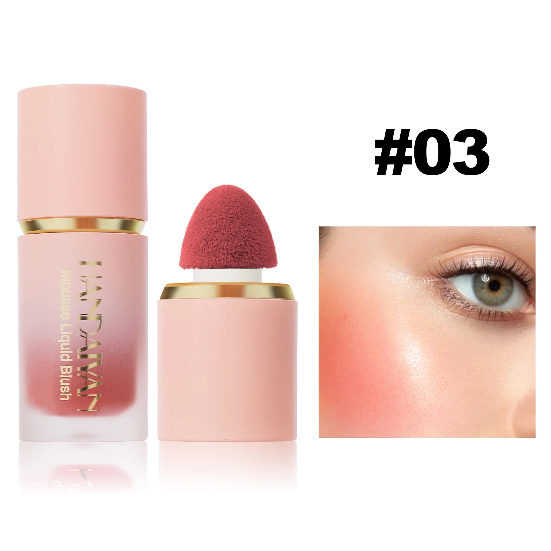 HANDAIYAN Liquid Blush Facial Matte Makeup Lasting Easy to Color Make Up Blusher With Sponge Brush Tip Velvet Rouge Cosmetics