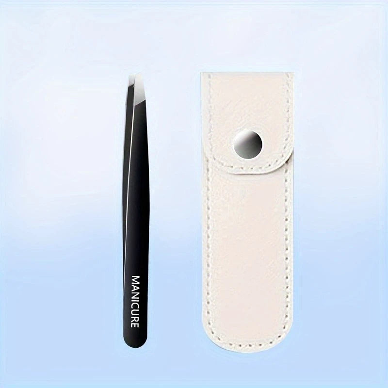Precision Stainless Steel Eyebrow Tweezers Unscented Hair Removal & Grooming Tool, Durable Facial Care Accessory