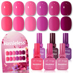 6-piece nail polish set, 15ml/bottle, suitable for all seasons, semi-permanent, easy to apply, DIY nail art designs, colorful na