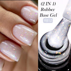 LILYCUTE Nude Crystal Rubber Base Gel Nail Polish Natural Color Semi Permanent UV Gel Soak Off Self Leveling Nail Gel Varnishes