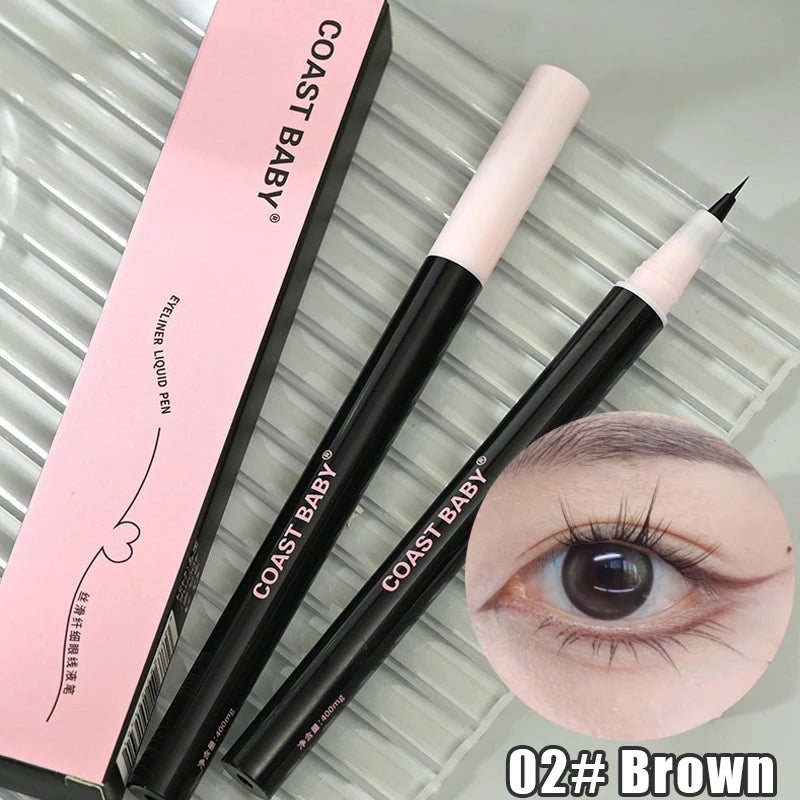 0.05mm Eyeliner Liquid Pen Matte Smooth Quick Dry Waterproof Ultra-thin Eyeliner Lower Eyelash Pen Non Smudging Korean Makeup