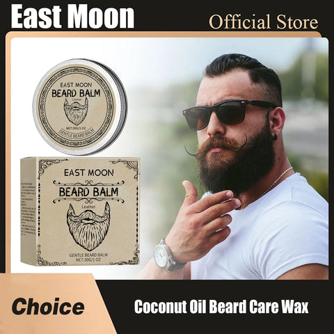 Coconut Oil Beard Care Wax Keep Smoothing Deeply Moisturizing Strong Holding Reduce Frizz Improve Thickens Men Beard Growth Balm