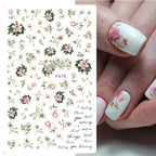 1pcs Sakura Flower 3D Nail Stickers White Cherry Blossom Nail Art Decals Spring Summer Adhesive Slider Decor Wedding Manicure