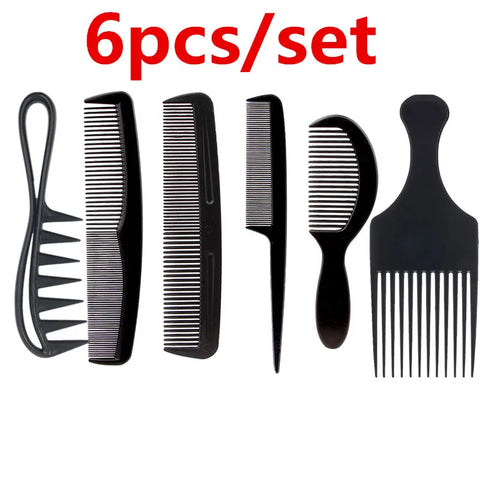 New Arrivals 4/5/6/7pcs Black Barber Accessories Set Detangling Hair Brush Styling Hot Comb Straightener High Quality Hair Combs