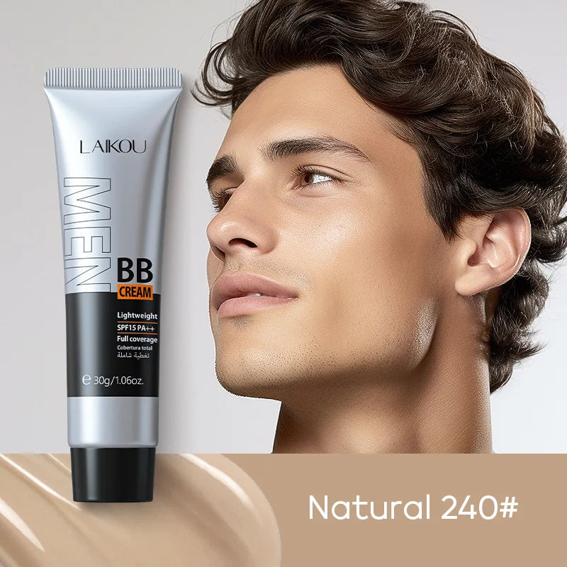 30g BB Cream for Men Full Coverage Facial Concealer Long Lasting Makeup Foundation Waterproof Men BB Liquid Foundation