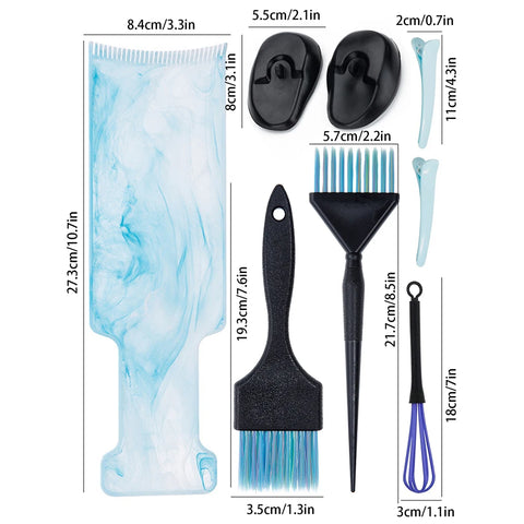 3/7pcs Professional Barber Hair Highlight Dyeing Brush Ear Protector Dye Applicator Mixer Paint Board Hair Style Coloring Tools