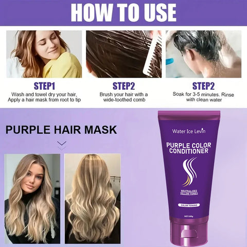Purple Repair Hair Mask Keratin Deep Nourishing Dry Frizzy Damaged Treatment Collagen Magical 5 Second Soft Shiny Care