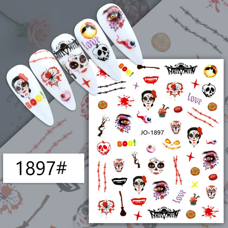 Nail Art Sticker Angel Flower Pattern Stickers Cupid Self-Adhesive Nail Decals Stickers Decoration Press on Nails Accessories