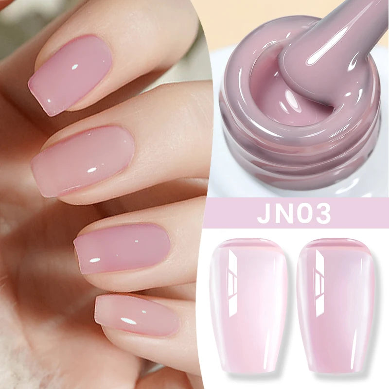 BORN PRETTY Milky White Jelly Nude Gel Nail Polish 10ml White Translucent Soak Off Gel Vernis Semi Permanent Need UV Light Cure