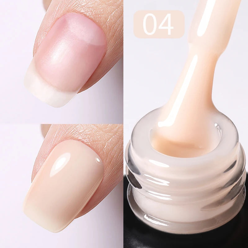 BORN PRETTY 15ml Milky Pink Rubber Base Gel Nail Polish Glitter Semi-Permanent Varnish Soak Off Self Leveling UV LED Polish