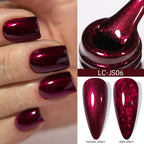 LILYCUTE 7ml Metallic Gel Nail Polish Red Chrome Effect Soak Off UV Gel Varnish Semi Permanent Nail Art Manicure Base Top Coat