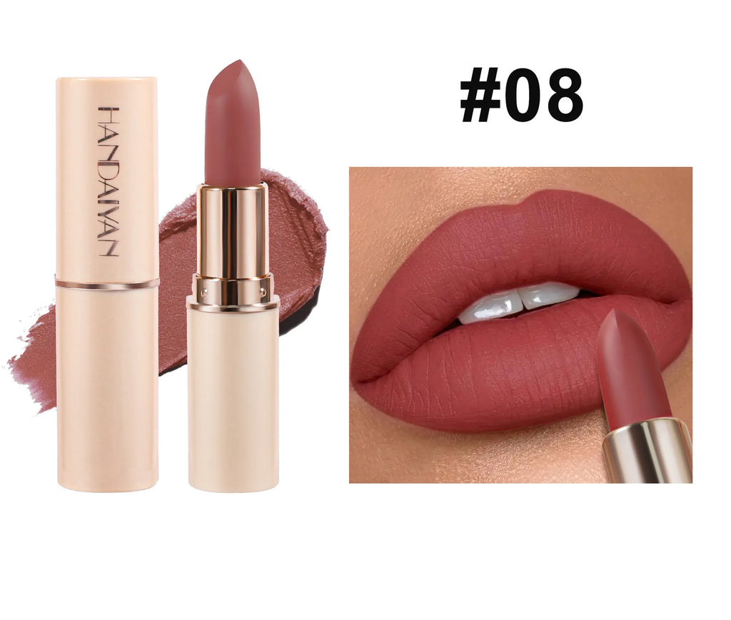 8 Colors Deep Red Matte Lipstick Waterproof Non-Stick Velvet Texture Easy Apply Rose Red Lip Makeup Long-Lasting Cosmetics