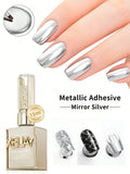 XEIJAYI 1Pc Mirror Silver Metallic Painting Gel Nail Polish Silver Mirror Glitter UV Gel For Home Manicure DIY