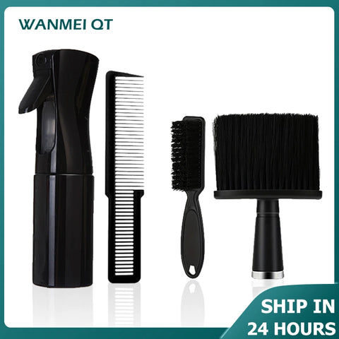 Salon-Grade Haircut Kit 3/4-Piece Set with Spray Bottle Comb Cleaning Brush for Expert Barbers- Elevate Your Haircutting Arsenal