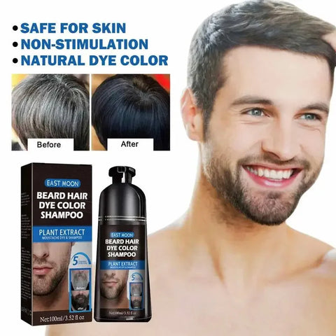 100ml Herbal Extract Fast Permanent Black Dye Grey Hair Shampoo Natural Black Beard Dye Shampoo For Men Hair Color Dye Cream