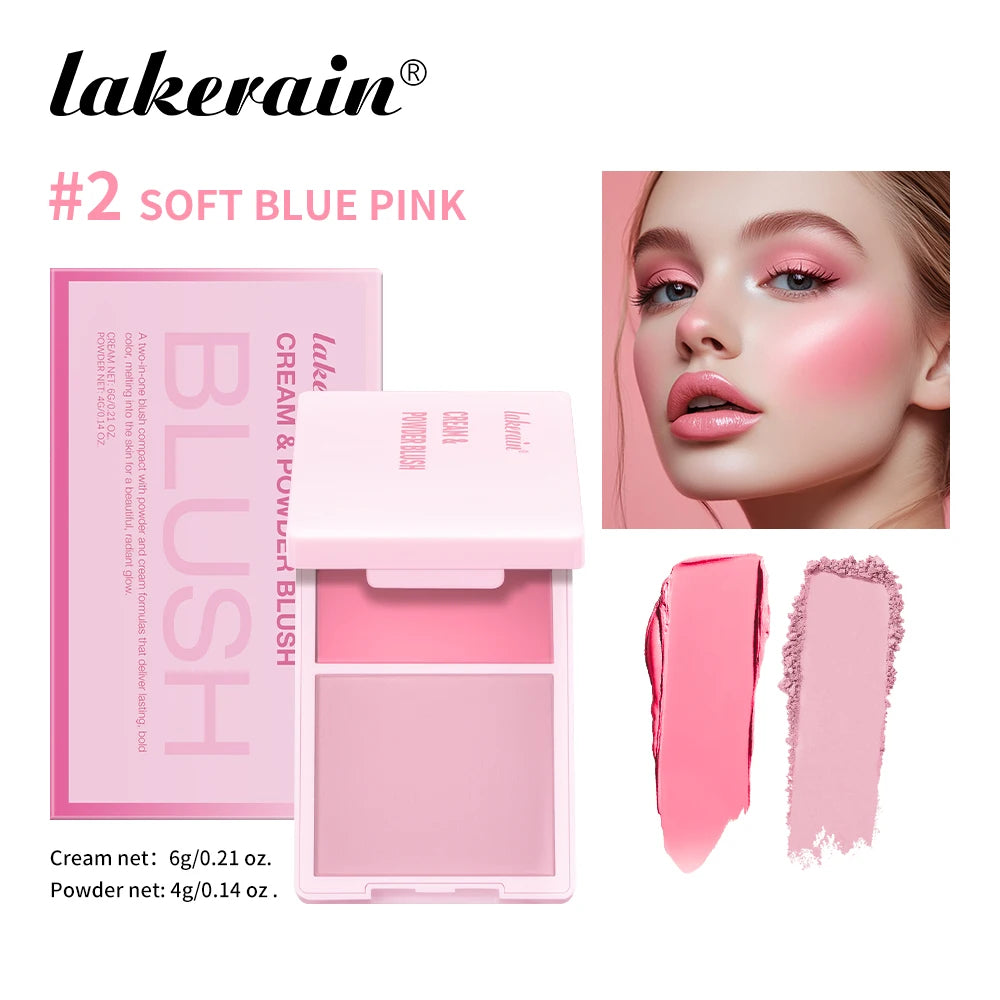 Cream&Powder Blush Palette Natural Long-lasting High Pigment  Blush Makeup Contour Powder Beauty Peach Pink Korean Makeup Blush