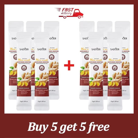 Magical Ginger Hair Mask 5 Seconds Keratin Repair Damage Frizzy Treatment Scalp Hair Root Shiny Balm Straighten Soft Hair Care