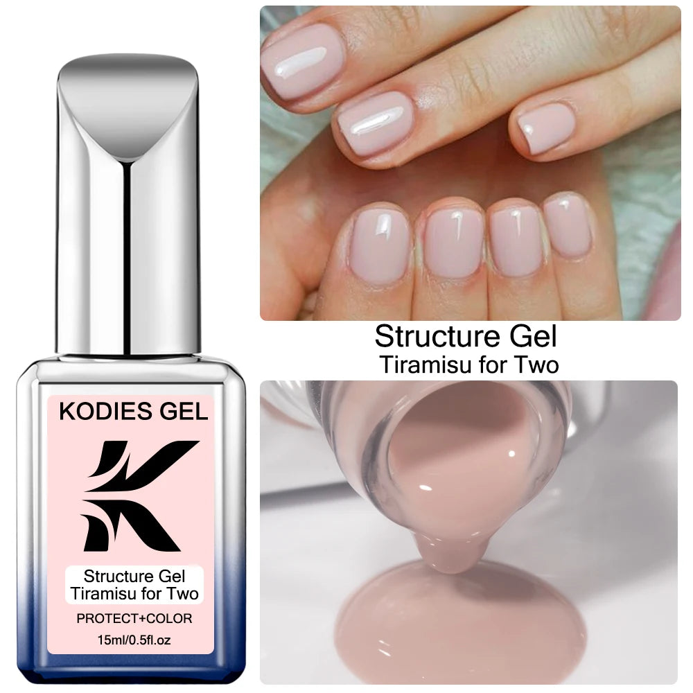 KODIES GEL Professional Nail Gel Polish Natural Camouflage Rubber Base Gel Color Pearl Semi Permanent UV/LED Hybrid Gel Varnish