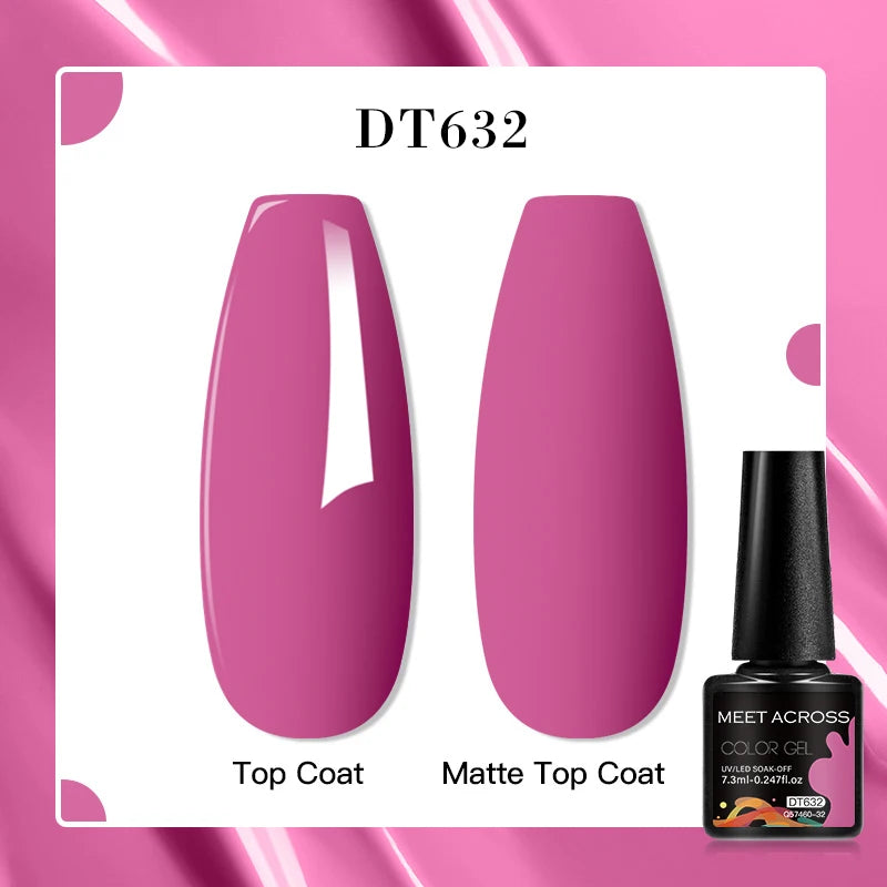MEET ACROSS 8 Colors Mirror Gel Nail Polish Long-lasting Quick-drying Metallic Gold Silver Red Semi Permanent Varnish Nail Art