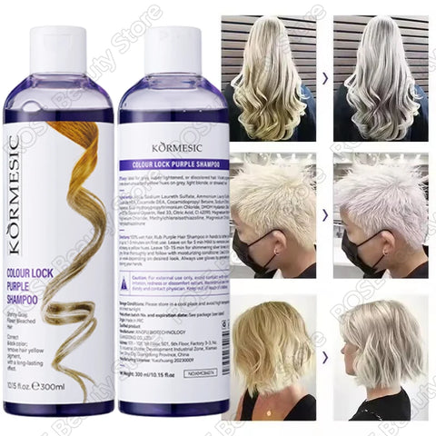 Professional Purple Shampoo Professional Yellow Removal Post Dyeing Gray Hair Care Bleached Highlighted Shampoo Revitalize 300ml