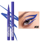 Matte Dark Purple Red Eye Liner Makeup White Liquid Eyeliner Quick-Drying Waterproof Eyeliner Pencil Long-Lasting 12 Color Eyes