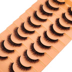 10 pairs of Russian striped eyelashes fluffy artificial mink eyelashes 3D fake eyelashes Russian curly eyelashes fake eyelashes