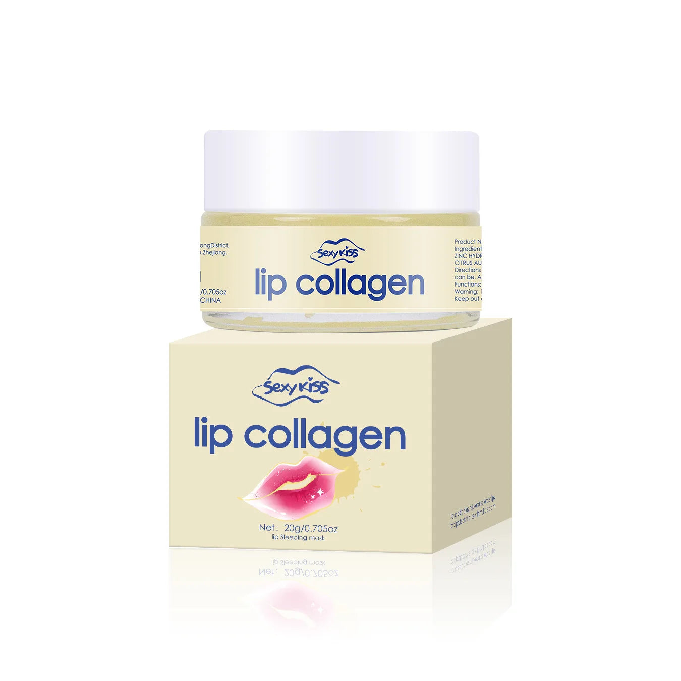 Lip collagen sleeping lip mask 20g silicone lip brush deep moisturizing long-lasting moisturizing exfoliation brightening smooth