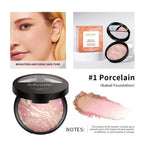 Demi Matte Natural Finish Baked Brighten Color Correcting Powder Foundation Buildable Light to Coverage Oil Control Makeup