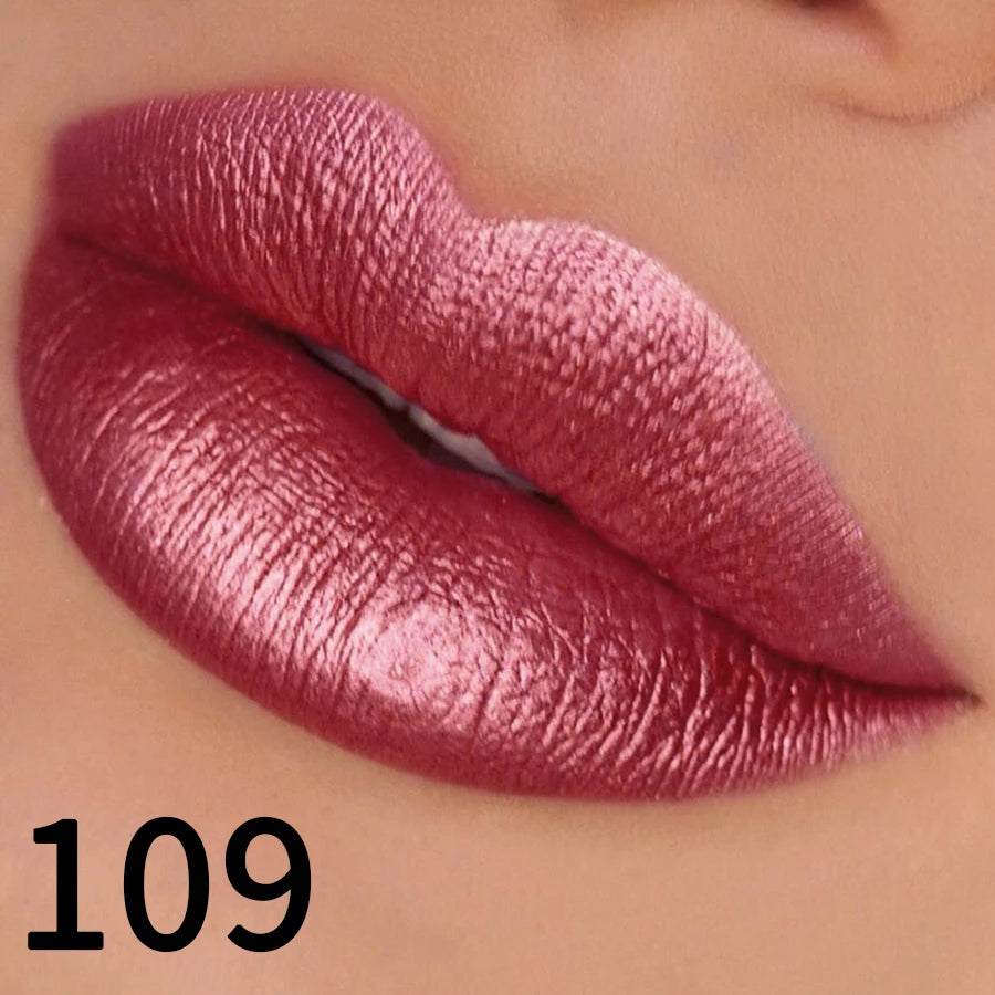 19 colors glitter lipstick hydrating red pink sparkling shine lip color highly pigmented lip tints metallic finish lip makeup