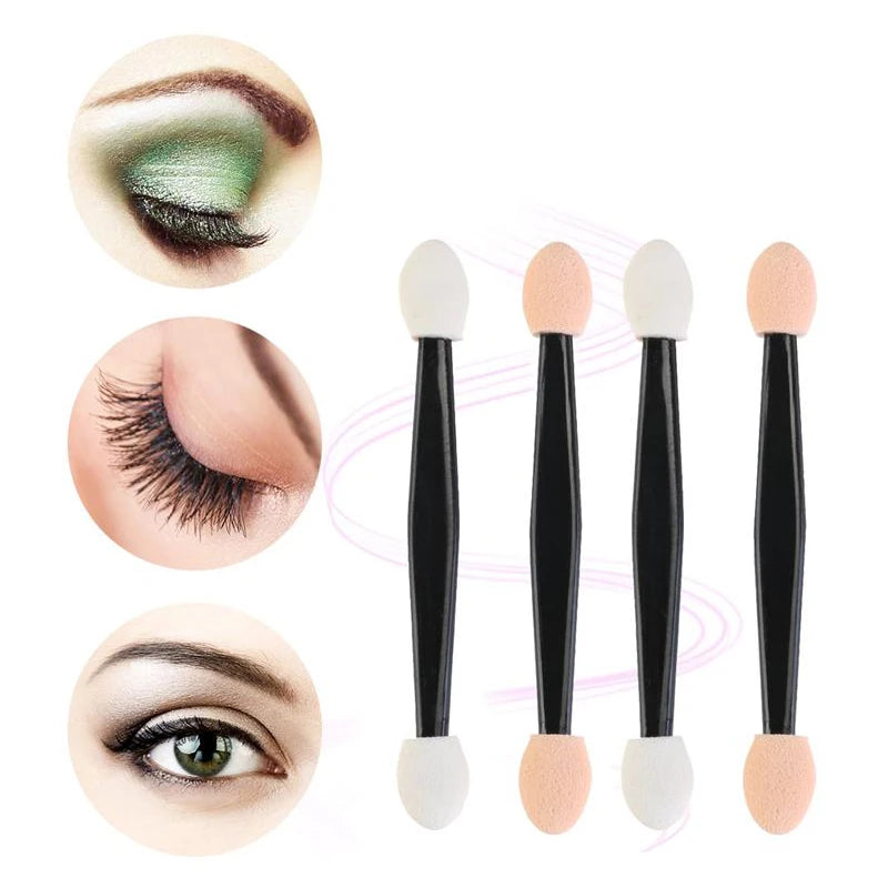 5/30/50/100pcs Make up Eye Shadow Brushes Beauty Makeup Tool Reusable Dual Sided Sponge Stick Portable Applicator Accessories