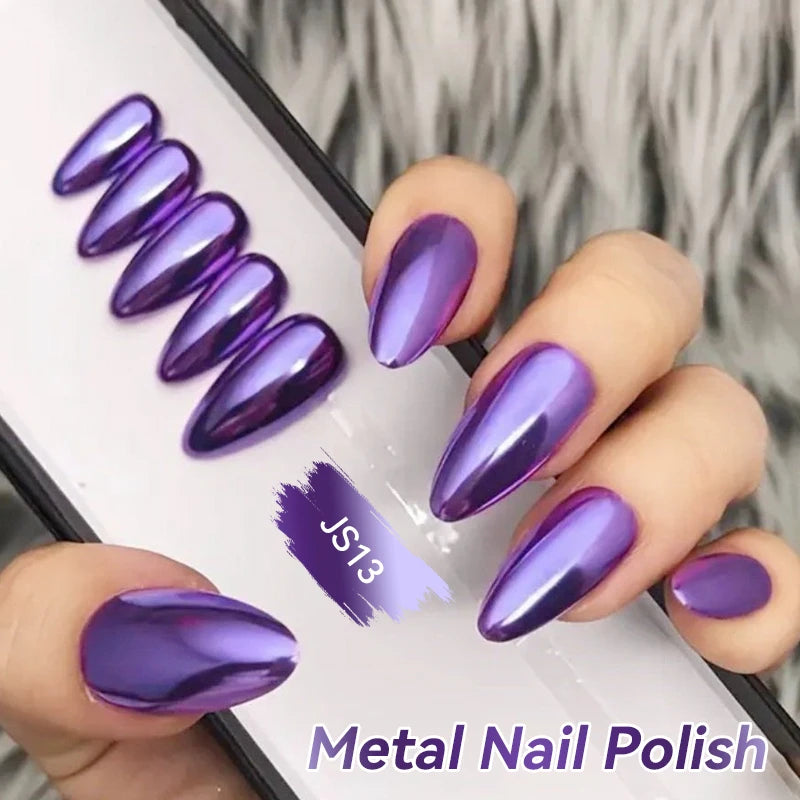 LILYCUTE 7ml  Mirror Metallic Nail Polish No Need of UV LED Lamp Nail Supplies Vernis Red Purple Mirror Effect for Nails