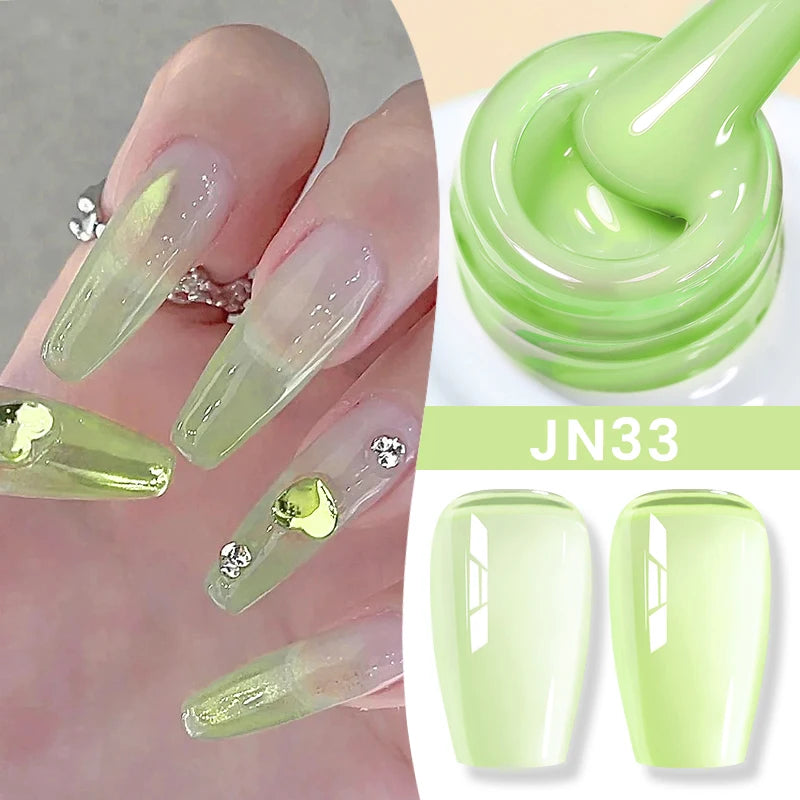BORN PRETTY Milky White Jelly Nude Gel Nail Polish 10ml White Translucent Soak Off Gel Vernis Semi Permanent Need UV Light Cure