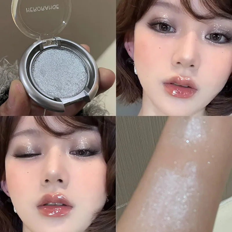 HERORANGE Glowing Charm Monochrome Eyeshadow Palette Pearlescent Explosion Polarized Brightening Silkworm Highlight