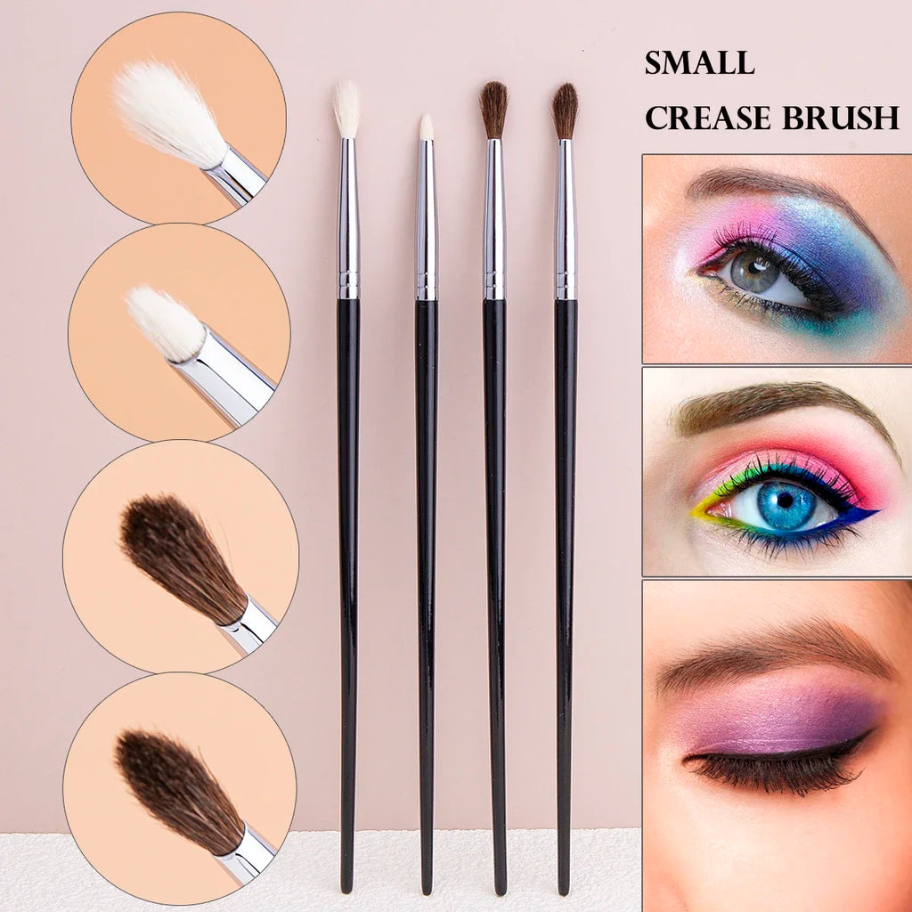 Small Crease Brush Mini Pointed Eyeshadow Blending Makeup Brush Fluffy Goat Hair / Horse Hair Precise Tapered Crease Makeup Tool