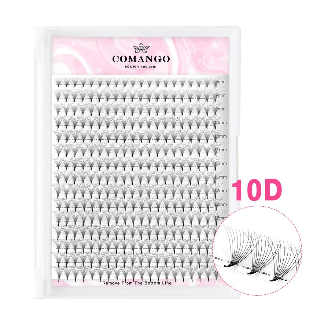 CoMango Wispy Pointy Base Premade Russian Volume Fans 3D 6D 10D 12D 14D 16D Lashes Extension 300 Fans False Mink Eyelashes