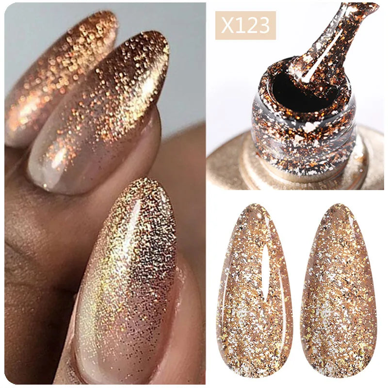LILYCUTE 5ML Metallic Painting Liner Gel Nail Polish Super Bright Gold Silver Mirror Drawing Gel Semi Permanent Line French Nail
